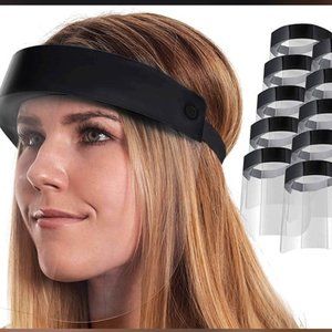 Face Shields 10pk Clear Full Coverage Anti-Fog Safety Glasses Compatible NEW